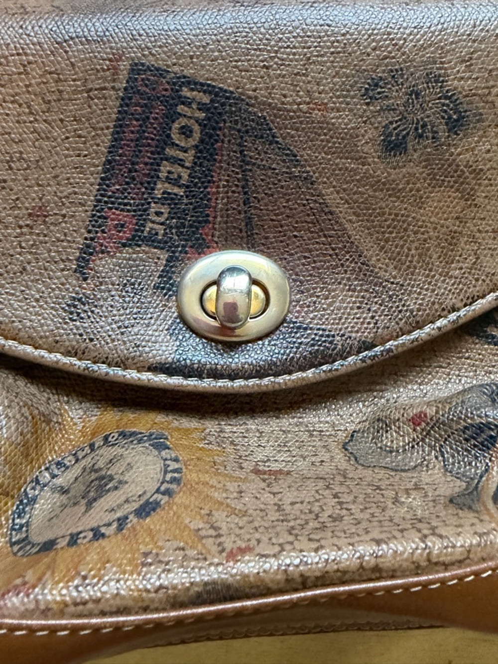 Vintage Texier Paris Travel Print Crossbody Bag Made France - Picture 2 of 11